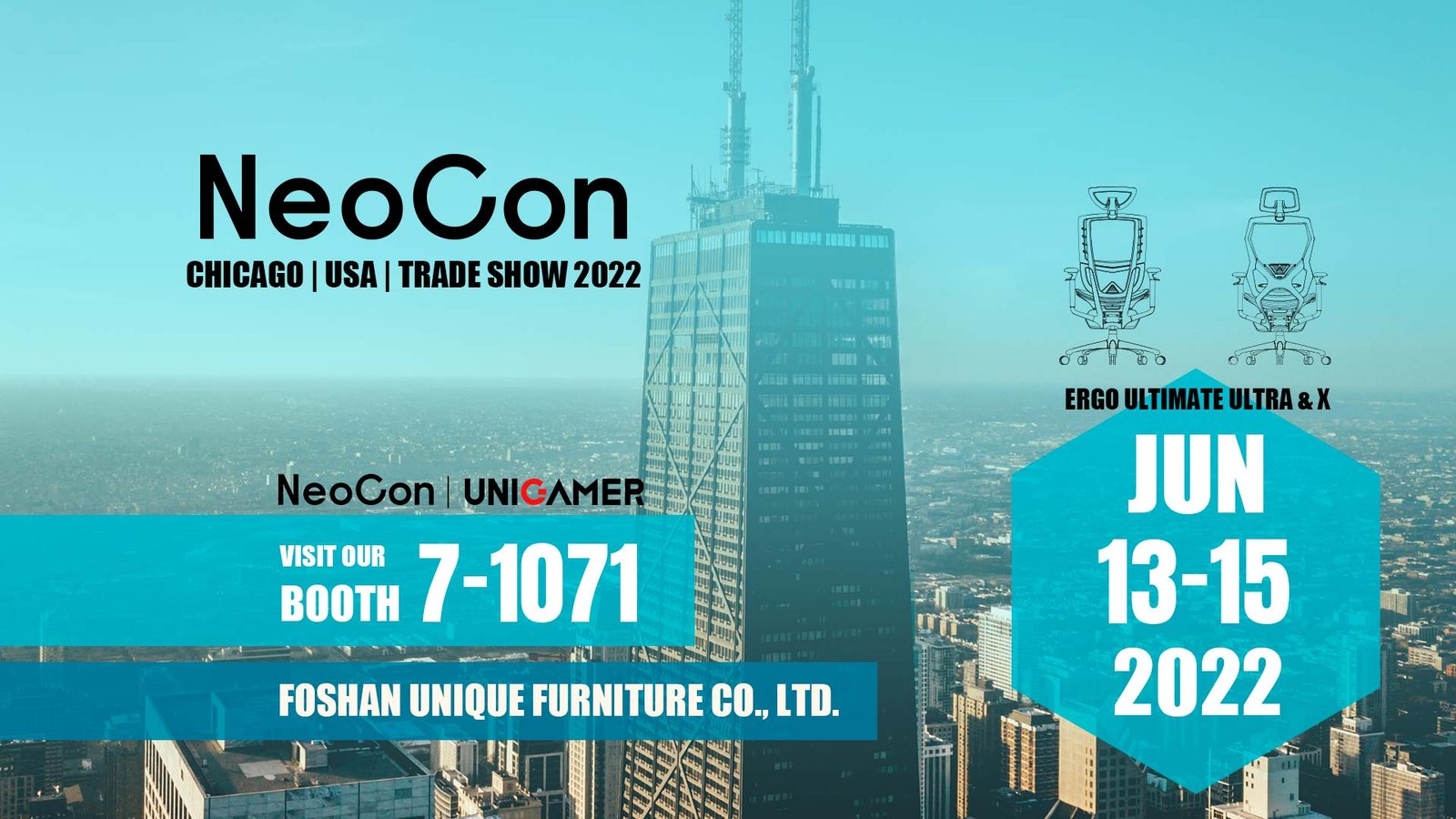 WE WILL ATTEND AT NEOCON 2022 USA Unigamer Furniture, Gears, Chairs