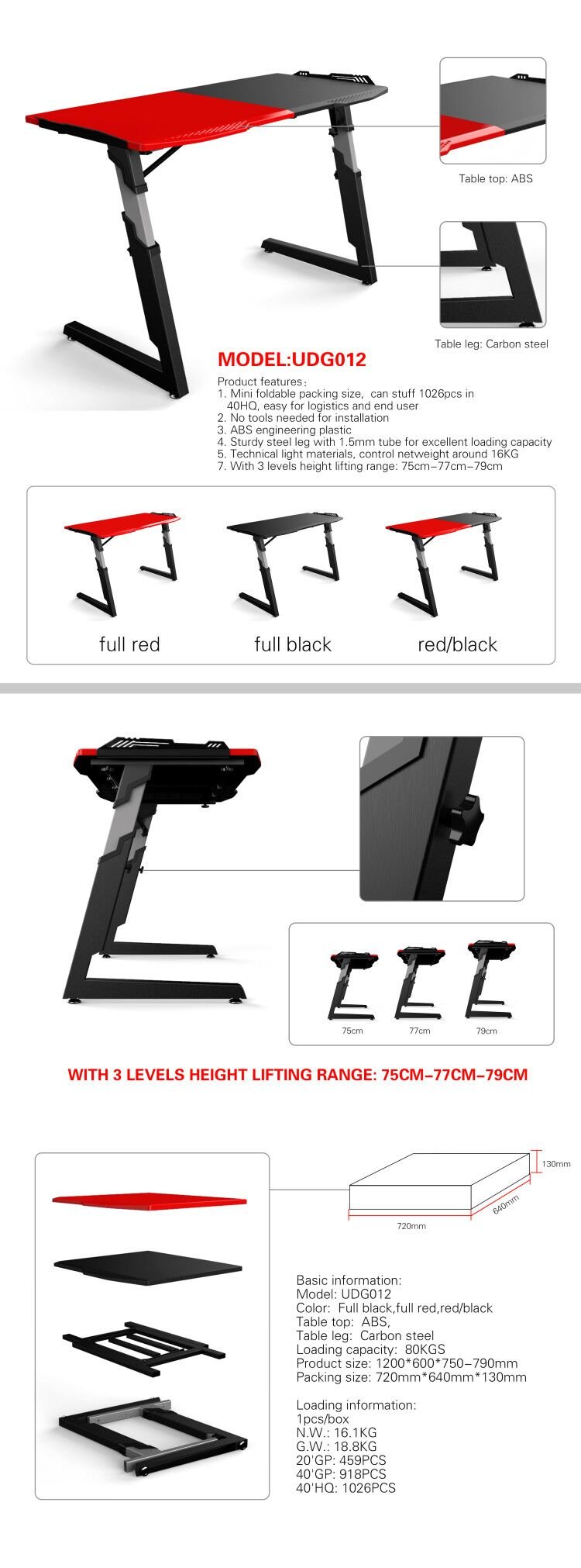 unigamer lifting desk